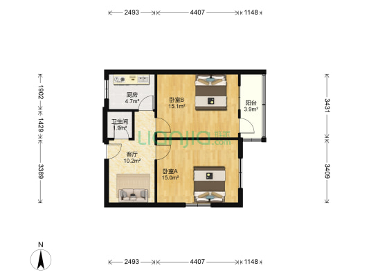 人民一路26-36号(双号) 2室1厅1卫 70平方