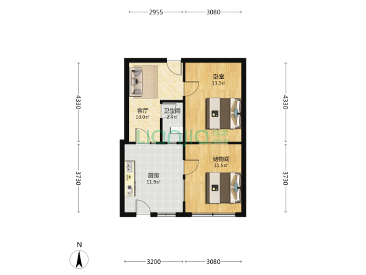 新桥里 1室1厅1卫 33平方
