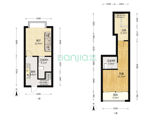 家天下四期 1室1厅2卫 38平方