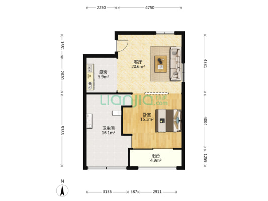 证大朱家角西镇 1室1厅1卫 82平方