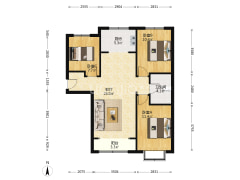 南北通透三居，楼层好，采光好！！！！-涿州鹏渤·印象城户型图