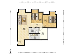 此房是正规三房户型方正拎包入住-重庆中德茵莱国际户型图