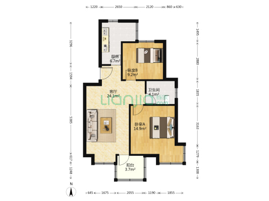 馨佳园(菊泉街1596弄) 2室1厅1卫 74平方