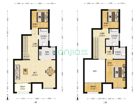 永威逸阳溪畔 3室1厅3卫 135平方