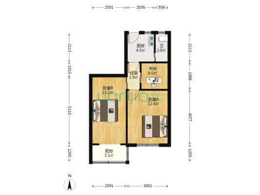 五金新邨 3室0厅1卫 53平方