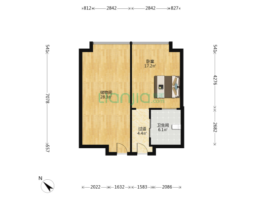 星辉中路24号 1室0厅1卫 52平方