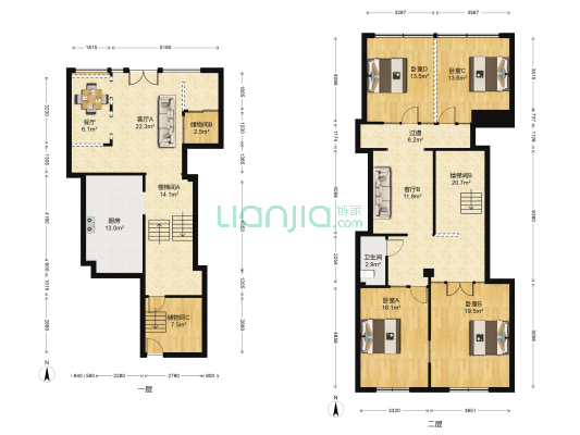 中央广场C区 4室3厅1卫 198平方