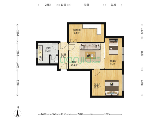 建设路9号 2室1厅1卫 78平方