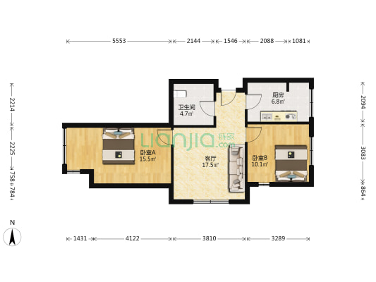 宸峰家园 2室1厅1卫 81平方
