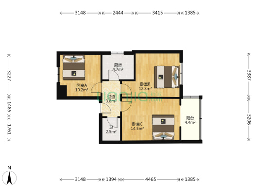 兴华南小区杏园 3室0厅1卫 65平方
