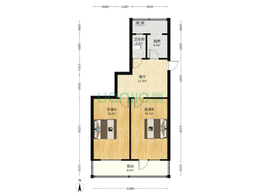 农林路86号院 2室1厅1卫 77平方