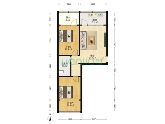 临洮街一安小区 2室1厅1卫 76平方