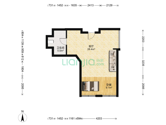 嘉悦大厦 1室1厅1卫 79平方