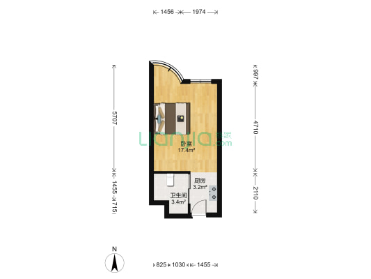 阳光假日 1室0厅1卫 37平方