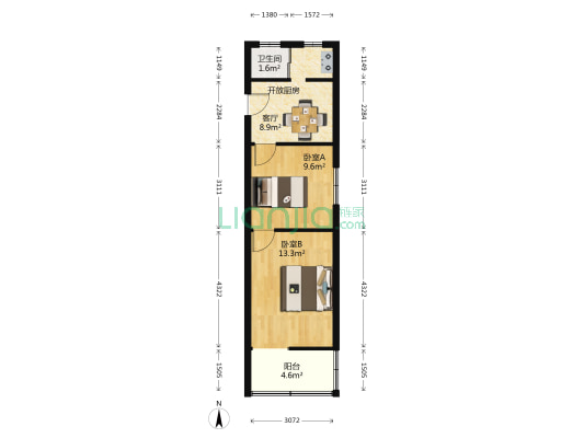 西信记里33号 2室1厅1卫 29平方