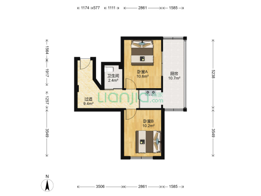 新苑小区 2室0厅1卫 63平方
