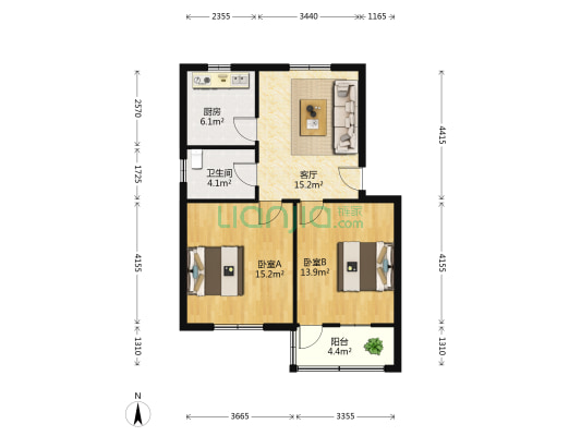宏福路377号 2室1厅1卫 70平方