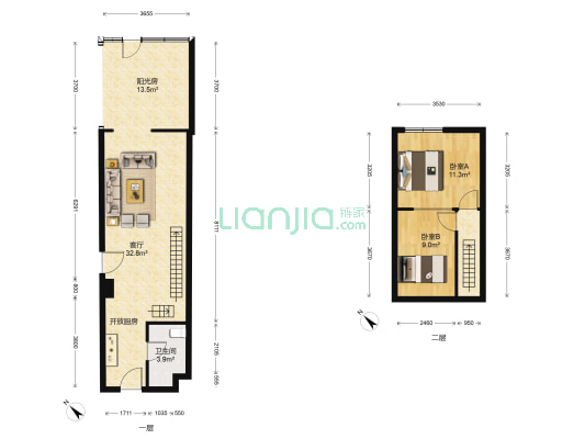 金凤凰公寓 2室1厅1卫 94平方