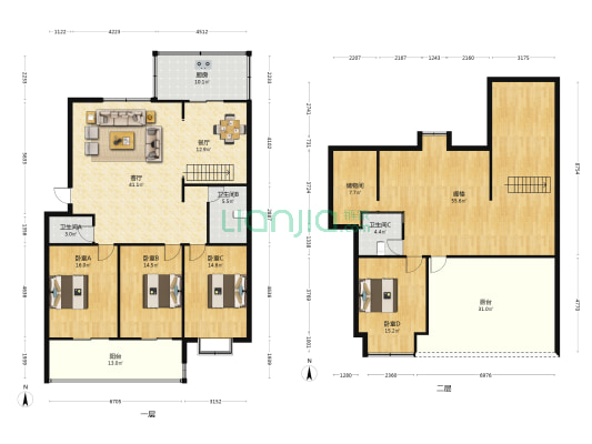 滏河湾小区 4室2厅3卫 148平方