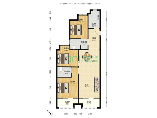 立城囍居 3室1厅2卫 126平方