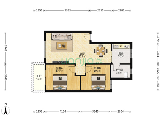 包江小区 2室1厅1卫 74平方