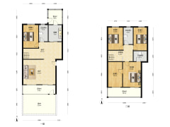 精装下叠，南入户，带南北的庭院-涿州名流丽苑户型图