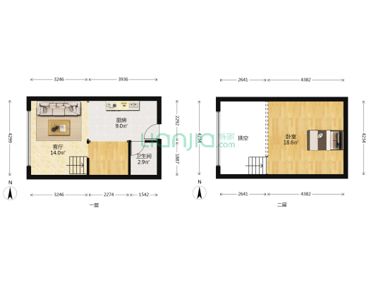 北海金石明珠公寓 1室1厅1卫 41平方