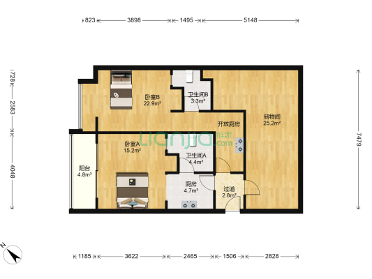 佳兆业大都汇 2室0厅2卫 120平方