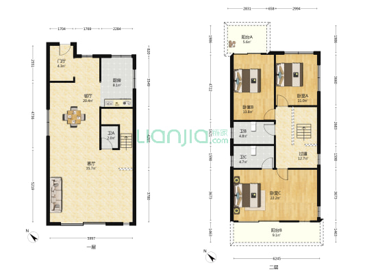 雅居乐花园雅湖居 3室2厅3卫 166平方