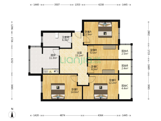 群星路5号 5室0厅1卫 104平方