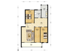 鹏润四季花园 3室2厅 南 北-涿州鹏润四季花园户型图