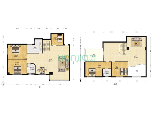 东南花园 4室2厅2卫 252平方