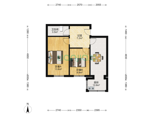 青怡坊 2室0厅1卫 61平方