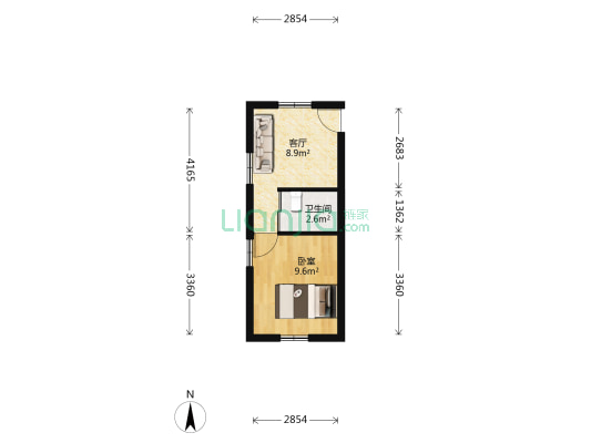 北鹿巷19号 1室1厅1卫 30平方