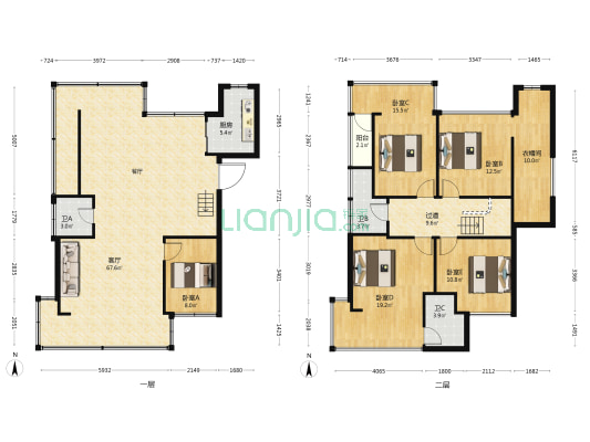 闽越水镇 5室1厅3卫 88平方