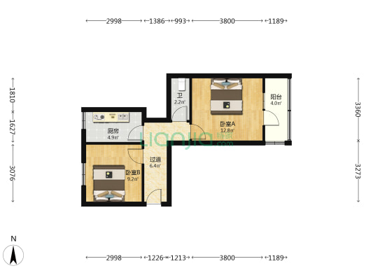 市环保局家属院（张家园） 2室0厅1卫 52平方
