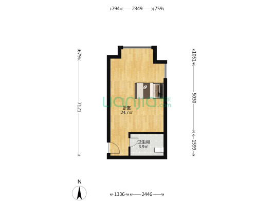 龙子湖微时代 1室0厅1卫 49平方