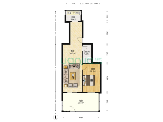 黑土巷东四区 1室1厅1卫 68平方