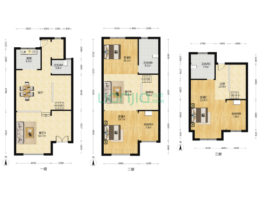御景园 3室2厅3卫 320平方