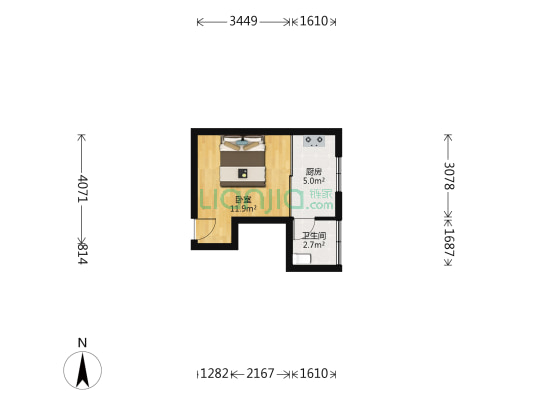 石堡街4号 1室0厅1卫 26平方