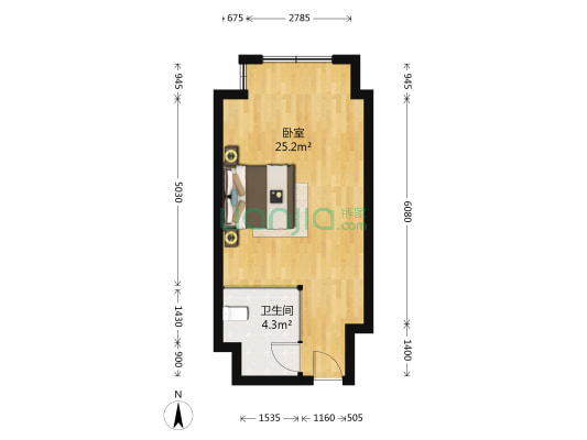 春江中心 1室0厅1卫 47平方