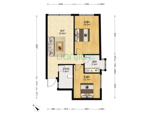 大理石巷 2室1厅1卫 79平方