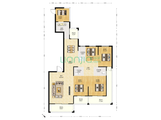 世茂御龙湾 5室2厅3卫 232平方