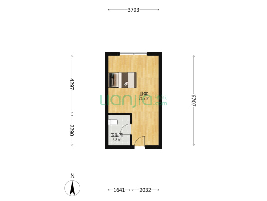 东进国际装饰城 1室0厅1卫 35平方