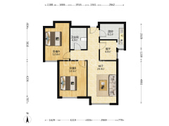 鸿坤全南向两居室    带装修   满两年   随时看房-涿州鸿坤理想湾北区户型图