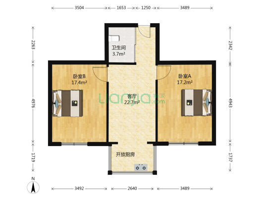 乐东村热力职工集资楼 2室1厅1卫 75平方