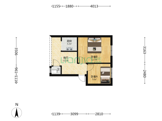 大东街244号 2室1厅1卫 35平方