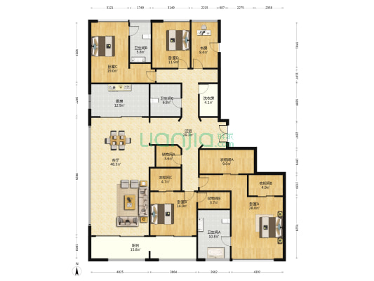 清来嘉座 5室1厅3卫 336平方
