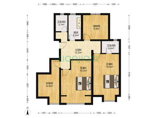 中国铁建青秀尚城 2室0厅2卫 116平方