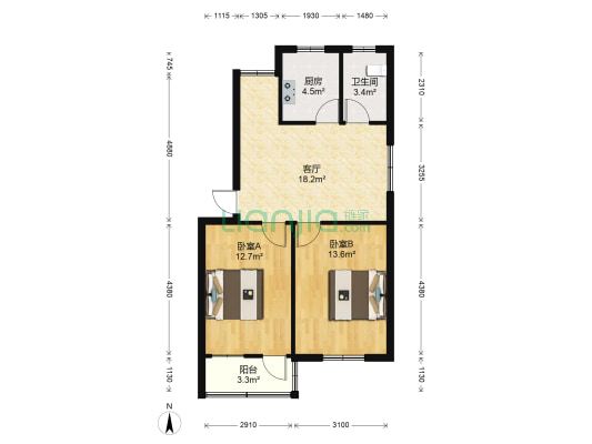 柯福社区 2室1厅1卫 65平方